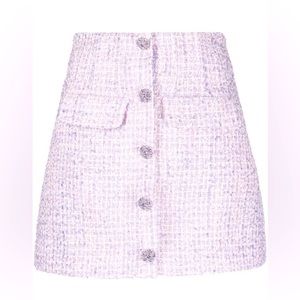 Self Portrait Boucle High-waisted Mini Skirt Lilac Size 2 *BNWT*